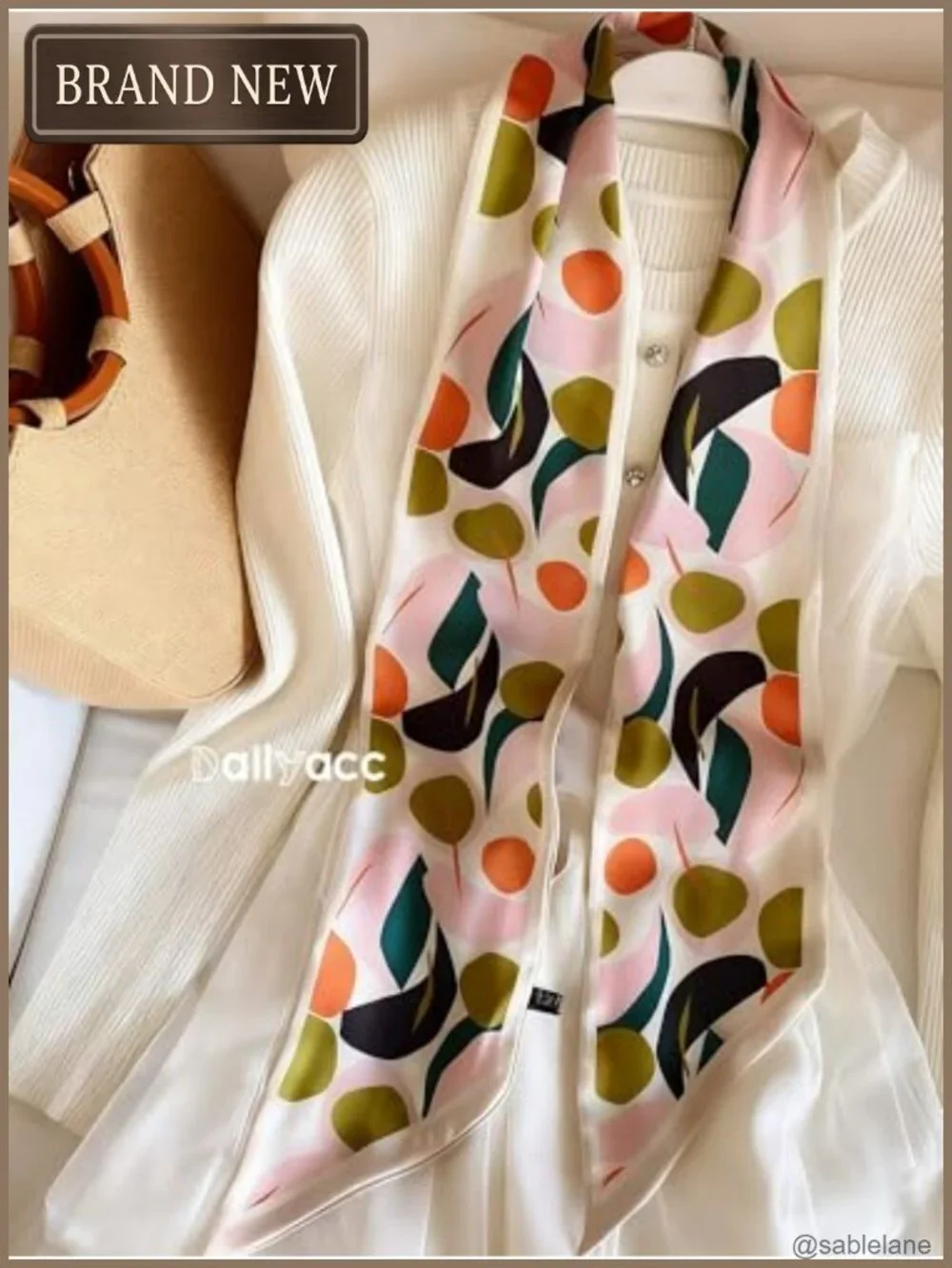 Silk Feeling Satin Hair Scarf Wrap - Fashion Neck Scarf for Women